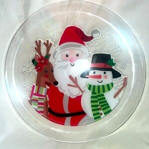 Santa and friends plastic serving plate